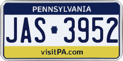 PA license plate JAS3952