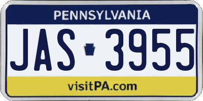 PA license plate JAS3955