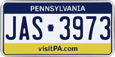 PA license plate JAS3973