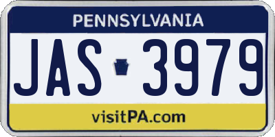PA license plate JAS3979