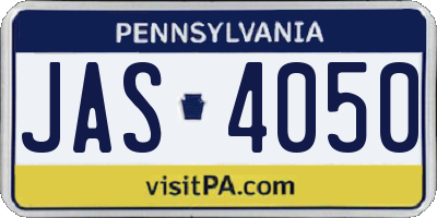 PA license plate JAS4050