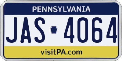 PA license plate JAS4064