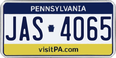 PA license plate JAS4065