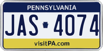 PA license plate JAS4074