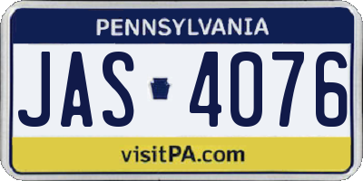 PA license plate JAS4076