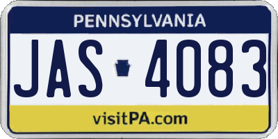 PA license plate JAS4083