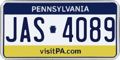 PA license plate JAS4089