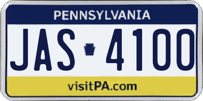 PA license plate JAS4100