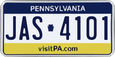 PA license plate JAS4101