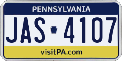 PA license plate JAS4107