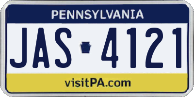 PA license plate JAS4121