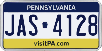 PA license plate JAS4128