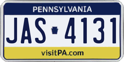 PA license plate JAS4131