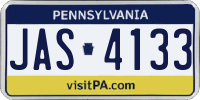 PA license plate JAS4133