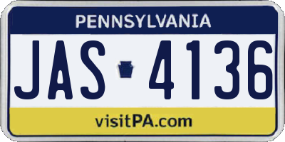 PA license plate JAS4136