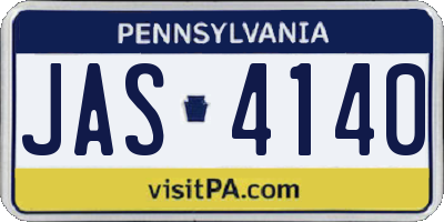 PA license plate JAS4140