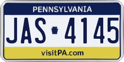 PA license plate JAS4145