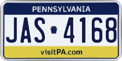 PA license plate JAS4168