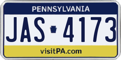 PA license plate JAS4173