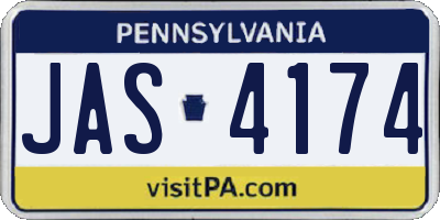 PA license plate JAS4174