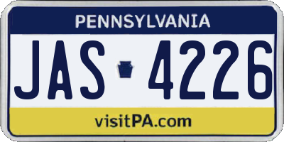 PA license plate JAS4226