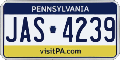PA license plate JAS4239