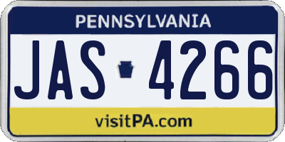 PA license plate JAS4266