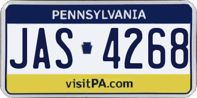PA license plate JAS4268