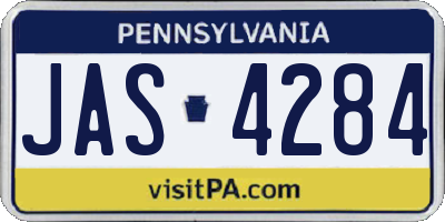 PA license plate JAS4284