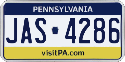 PA license plate JAS4286