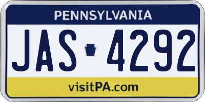 PA license plate JAS4292