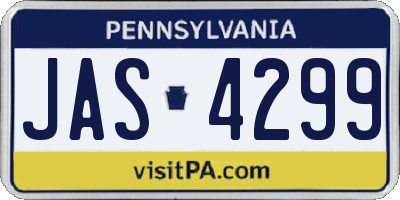 PA license plate JAS4299