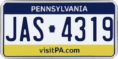 PA license plate JAS4319