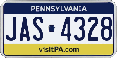 PA license plate JAS4328