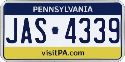 PA license plate JAS4339