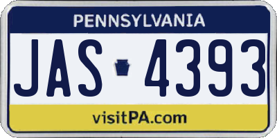 PA license plate JAS4393