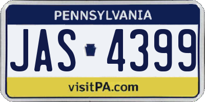 PA license plate JAS4399