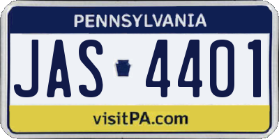 PA license plate JAS4401