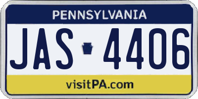 PA license plate JAS4406