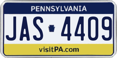 PA license plate JAS4409