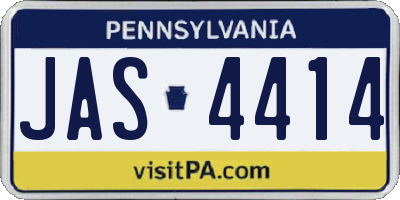 PA license plate JAS4414