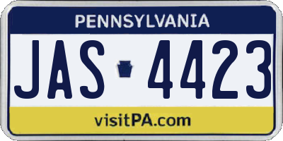 PA license plate JAS4423