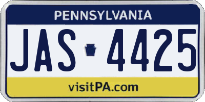 PA license plate JAS4425