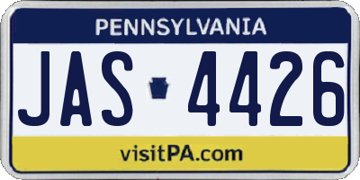 PA license plate JAS4426