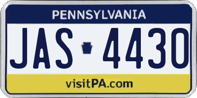 PA license plate JAS4430