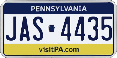 PA license plate JAS4435