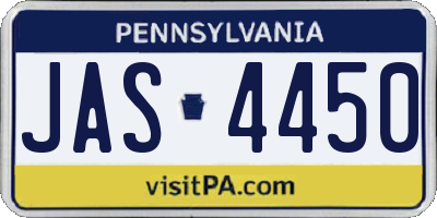 PA license plate JAS4450