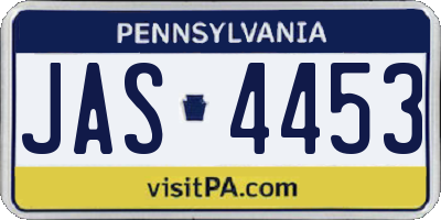 PA license plate JAS4453