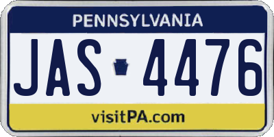 PA license plate JAS4476