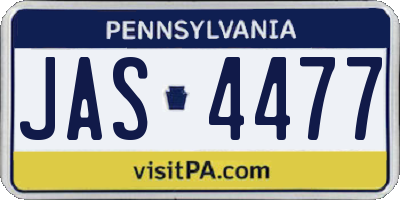 PA license plate JAS4477
